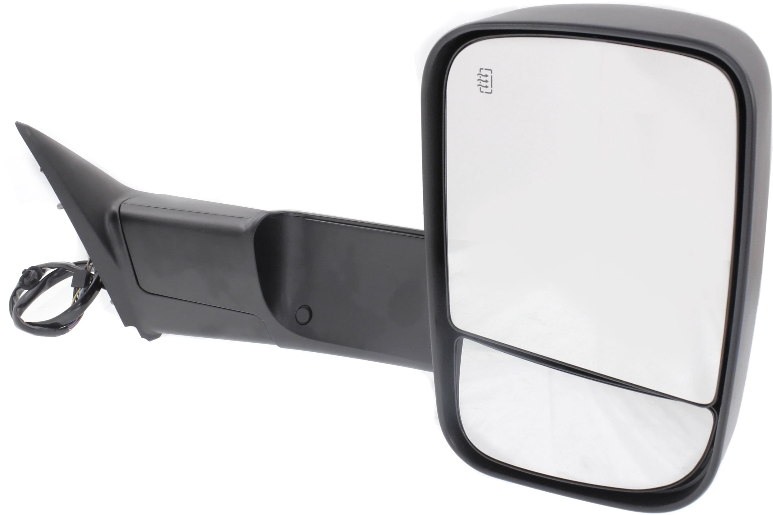 Towing Mirror Compatible With 2013-2018 Ram 2500 3500 Right Passenger Side Heated w/ Blind Spot Corner Glass In-housing Signal Light Textured Black Kool-Vue