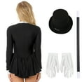 thumbnail image 2 of TiaoBug Women's Long Sleeve Tuxedo Dress with Magic Wand Hat Gloves Magician Performance Costume Black M, 2 of 7
