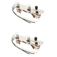 thumbnail image 1 of 2X Chrome 3 Way Wired Loaded Prewired Control Plate Harness Switch Knobs for Guitar Parts,2 x Wired Control Plate,silver, 1 of 8