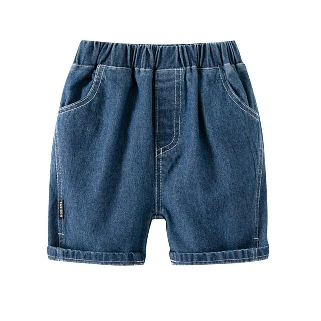 Odeerbi 2-8 Años Niñas Pantalón Vaquero de Verano Pantalón Vaquero de Color Sólido Pantalón Vaquero Elástico Informal