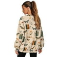 thumbnail image 6 of SCRAWLGOD Butterfly Moon Mushroom Moon Print Beige Womens Casual Crew Neck Sweatshirt with Pockets Loose Fit Soft Long Sleeve Lightweight Pullover Drop Shoulder Tops Fall Clothes, XL, 6 of 7