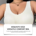 thumbnail image 5 of Alun Jelly Seamless Smooth Sport Bras for Women No Underwire Scalloped Push up Full Coverage Plunge Bralettes Stretch Wide Strap Comfort Wireless Tshirt Bra White XXL, 5 of 6