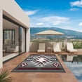 thumbnail image 3 of Red Gray Outdoor Rug for Patio/Deck/Porch, Non-Slip Large Area Rug 5 x 7 Ft, Southwest Retro Ethnic AztecTexture Bohemian Indoor Outdoor Rugs Washable Area Rugs, Reversible Camping Rug Carpet Runner, 3 of 8