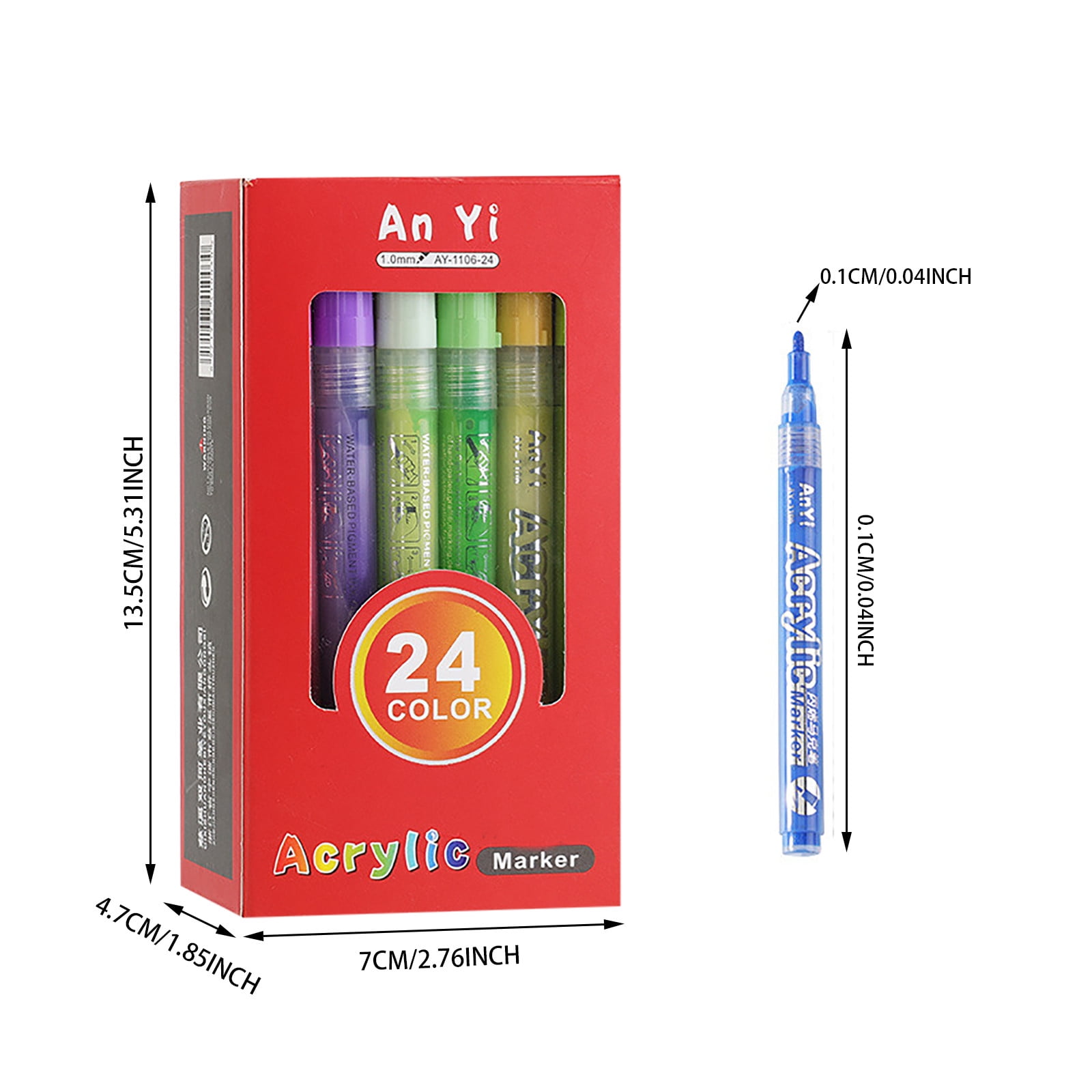 60 Colors Paint Markers Paint Pens Acrylic Paint Pens For Students Chirldrens Artists Adults Coloring Drawing Cartoon Anime Comic Brush Tip For Rock Painting Wood Canvas(60ml)