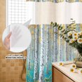thumbnail image 3 of No Hook Shower Curtain, Teal Yellow Oil Painting Shower Curtains for Bathroom with See Through Top Window, Contemporary Abstract Art Waterproof & Washable Bath Curtain Narrow 54"x78", 3 of 9