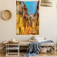thumbnail image 2 of European Tapestry, Cityscape toward Old Buildings in Porto Mediterranean Town Streets Scenic Image, Wall Hanging for Bedroom Living Room Dorm Decor, 60W X 80L Inches, Multicolor, by Ambesonne, 2 of 5