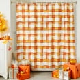 thumbnail image 4 of Fall Orange Buffalo Plaid Shower Curtain for Bathroom, Burnt Orange Gradient Waterproof Shower Curtains Washable Quick Dry with Hooks Bathtub Curtains 72x72 IN, 4 of 6