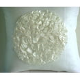 thumbnail image 3 of The HomeCentric Cushion Cover Sofa Ivory Pillow Cover Ruffle Flower Medallion Floral Theme Pillow Cover Pack of 2 14x14 inch (35x35 cm) Throw Pillow Cover Square Silk Pillowcase Floral - Vintageous, 3 of 9