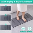 thumbnail image 3 of JOYMOOP Foldable Stone Bath Mat, 31.5” x 15.75” Non Slip Bath Mats, Super Absorbent Diatomaceous Earth Mats, Compact and Easy to Store Bath Mats for Bathroom, Dark Grey, 3 of 9
