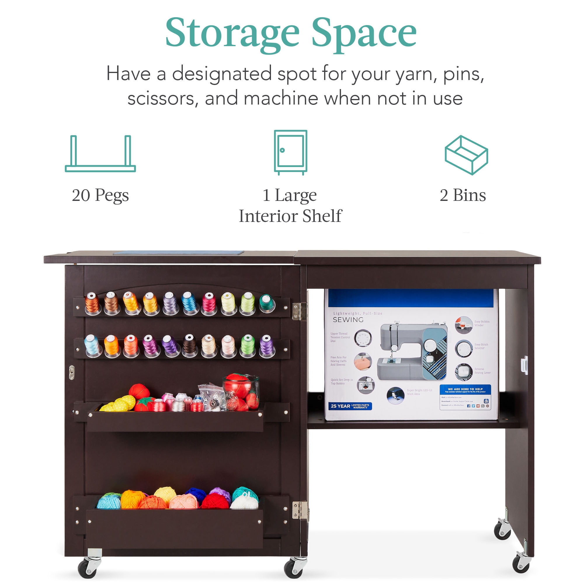 Best Choice Products Sewing Machine Table, Craft Storage Best Choice Products Sewing Machine Table, Craft Storage