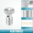 thumbnail image 4 of Unique Bargains Banjo Bolt Brake Fitting Adapter Kit M10x1.0 Brake Line Thread Single Banjo Bolt with 4 Copper Washers, 4 of 7