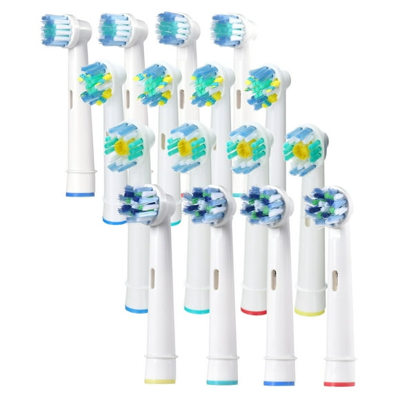 16pcs Electric Toothbrush Head Compatible with Oral B Electric Toothbrush Replacement Brush for Floss Cross Precision Cleaning & Whitening