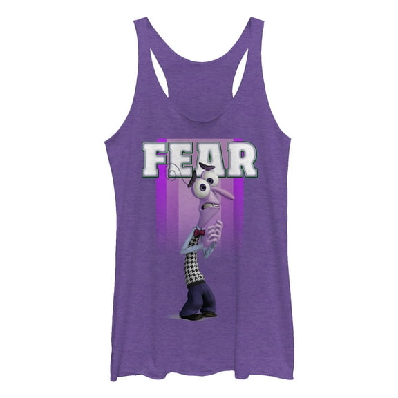 Women's Inside Out Fear Portrait Racerback Tank Top Purple Heather Large