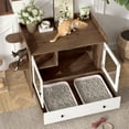 thumbnail image 2 of 43'' Hidden Cat Litter Box Wooden Furniture Enclosure with Drawer and Stairs Washroom for Bedroom, 2 of 10