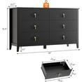 thumbnail image 2 of Dresser for Bedroom with 6 Drawers, 54 in Extra Wide Modern Chest of Drawers with Metal Handle, Dresser TV Stand, Wood Drawer Organizer for Bedroom, Living Room, Hallway, 2 of 8