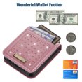 thumbnail image 6 of Nalacover Wallet Crossbody for Samsung Galaxy Z Flip4 Phone Case with Lanyard Strap Credit Card Holder, PU Leather Protective Handbag Purse Kickstand Bling Diamond Cover Women Girl, Pink, 6 of 10