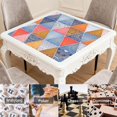 thumbnail image 6 of Premium Boho Style Rubber Game Room Mat 31.5x31.5 Inch Large Mahjong Table Cover with Non-Slip Backing and Noise Reduction for Tiles Cards and Boards, 6 of 7