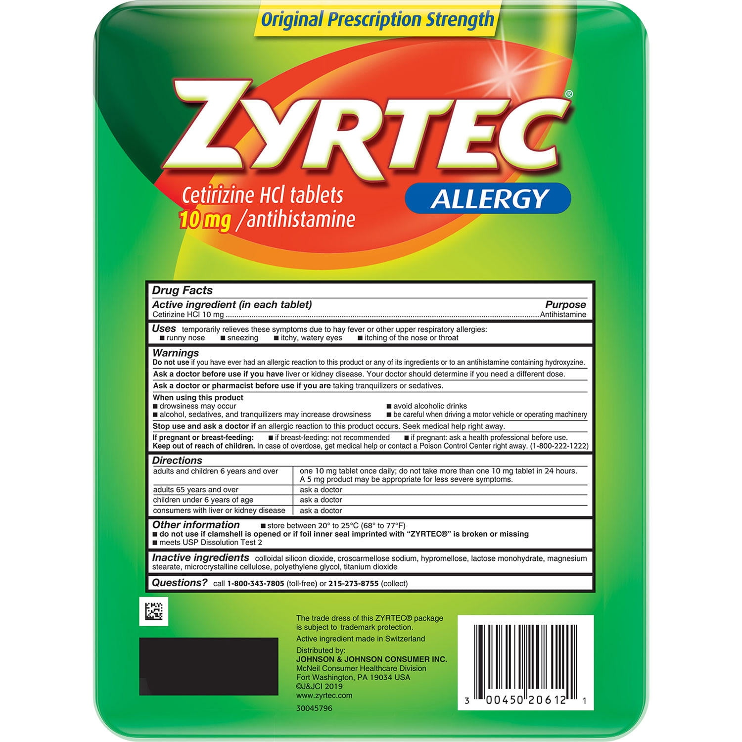 Buy Zyrtec Tablets, 10 Mg (120 Count) Online at Lowest Price in Ubuy