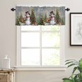 thumbnail image 7 of Grey Christmas Kitchen Curtains and Valances Set, Xmas Snowman Tree Elk Snowflake Rod Pocket Window Valance 18 Inch Window Curtain Panels for Living Room Bedroom Laundry, 27.5x36in, 3 Pieces, 7 of 7