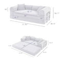 thumbnail image 6 of Convertible Sleeper Sofa Bed with Pillow, Corduroy Folding Mattress Floor Sofa Lounge Couch for Living Room, Bedroom, Light Grey, 6 of 7