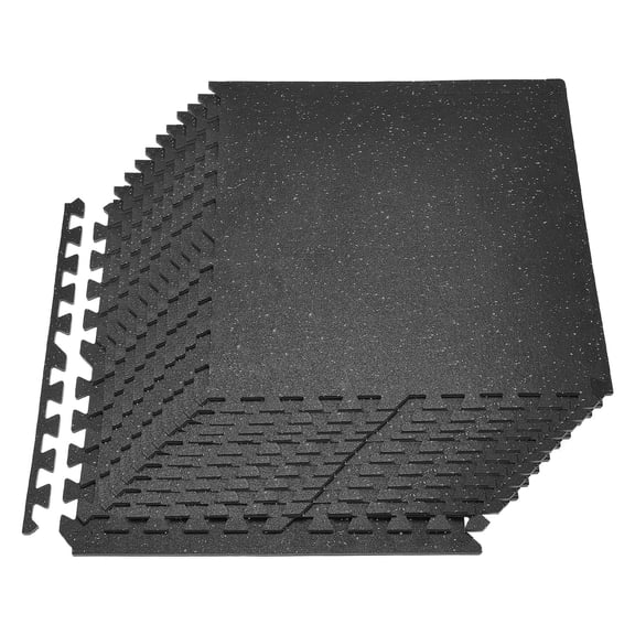 VEVOR Puzzle Exercise Mat, 24 PCS Fitness Equipment Mats, 24 x 24 x 0.4 in, High-Density EVA Foam Mats Set, Interlocking Rubber Soft Tiles, Protective Floor Padding with Gray Dots for Home Gym Office