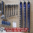 thumbnail image 2 of Precision Defined Aluminum Tool Socket Holder | Blue, Single 3/8-Inch x 16 Clips | Heavy Duty Organizer, 2 of 5