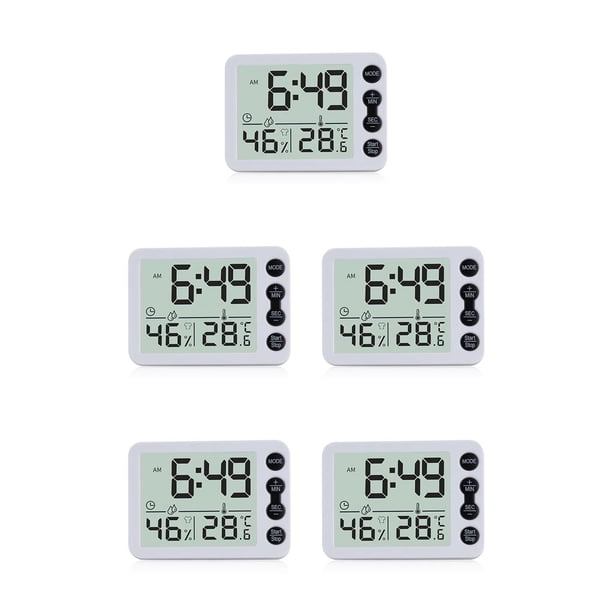 Advancent Reloj Digital de escritorio, alarma electrónica, termómetro, botón de sala de estar, funcionamiento con batería, temporizador LCD, Type5 NO5 Advancent CBP162571