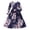 Blue, variant on JLFKNG Toddler Girls Dresses Breathable Floral Printed Dress With Large Swing Long Sleeve Crew Neck Soft Cotton Loose Fit High Waist Daily Wear