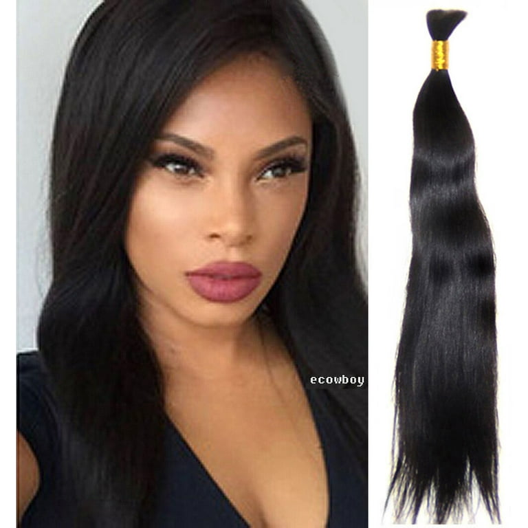 Ustar Bulk Hair for Micro Braiding Hair Weave 100 % Unprocessed Virgin Remy Brazilian  Human Hair Bundles 100g Natural Color Weave Hair Straight Hair 20 