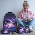 thumbnail image 2 of Bulopur Girls 17 Inch Backpack Set 4 Piece Galaxy Axolotl Print School Bookbag with Lunch Box, Water Bottle Holder and Pencil Case for Elementary, 2 of 8