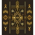 thumbnail image 3 of Geometric Duvet Cover Set, Tribal Hand Drawn Vintage Aztec Background in Vector Illustration Print, Decorative 2 Piece Bedding Set with 1 Pillow Shams, Twin Size, Dark Brown Mustard, by Ambesonne, 3 of 3