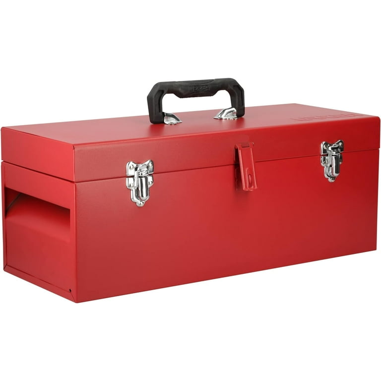 Urrea Industrial 18 In Metal Tool Box With Plastic Handle And Metallic Tray