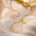 thumbnail image 2 of 925 Hammered Wedding Ring Holder Necklace, New Moon and Classic Style, 2 of 3