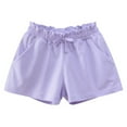 thumbnail image 6 of WOLLED 1-8T Girls Summer Solid Color Shorts Pants for Toddler Kids Casual Pull on Cotton Shorts Baby Elastic Waist Short with Pockets, 6 of 11