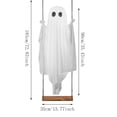 thumbnail image 3 of Luckky 6 FT Large Hanging Swing Ghost Halloween Outdoor Decoration,Spooky Cute Hanging Ghost Ornament,Holiday Decor for Front Porch,Yard,Garden Tree & Halloween Party（with Light&Remote control）, 3 of 7