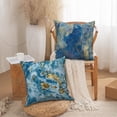 thumbnail image 4 of Marble Blue and Gold Pillow Covers Set of 2,Marble Blue and Gold Decor,Abstract Modern Home Decor,16"x16" Inch, 4 of 6