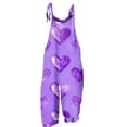 thumbnail image 4 of Resicozy Valentine Jumpsuit for Women 2026 Overalls Jumpsuits Heart Print Spaghetti Strap Party Holiday Pants Purple M, 4 of 5