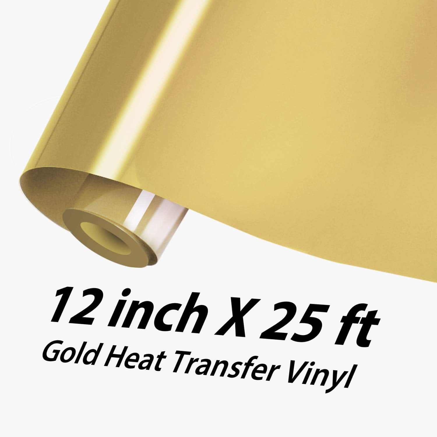 TUTVXO Gold Heat Transfer Vinyl Roll, 12 x 35FT Gold Iron on Vinyl for  Cricut & Cameo, Gold HTV Vinyl Roll for All Cutter Machine Cutting and