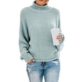 thumbnail image 3 of Suéter de gran tamaño con cuello alto y manga larga para mujer XXL Sunnimix  suéter de mujer de gran tamaño, 3 of 8