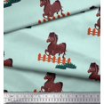 thumbnail image 2 of Soimoi Tissu Poly Georgette Cheval Enfants Tissu Imprimé 1 Yard 42 Pouces de Large, 2 of 3