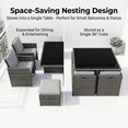 thumbnail image 6 of HOYOA 9 Pieces Outdoor Dining Sets Patio Rattan Conversation Set Space Saving Wicker Chairs with Glass Table,Gray, 6 of 8