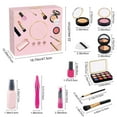 thumbnail image 3 of Girls Makeup Toy Set Pretend Play Cosmetics with Brushes Mirror Washable Accessories Role Play Gift for Kids Birthday Christmas(Black), 3 of 7