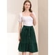 thumbnail image 2 of INSPIRE CHIC Falda A Media Pierna Con Volantes De Gasa Con Cinturón Y Cintura Alta Vintage Con Decoración De Botones Para Mujer Verde oscuro S, 2 of 6