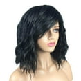 thumbnail image 4 of fastboy Femmes Perruques Bouclés Perruque Cosplay avec Rose Net Perruques Ombre Noir 38cm, 4 of 9