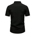 thumbnail image 4 of JTieacloth Wrinkle Free Button Down Shirt Men's Casual Color Block Shirt For Spring And Summer Daily Wear Black, 4 of 4