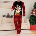 thumbnail image 3 of Conjunto De Pijamas De 2 Piezas Conjunto de pijama familiar de 2 piezas Conjunto informal de manga larga con estampado de alce y pantalones Traje diario Kuymtek Papá Rojo Xl para Hombre, 3 of 5