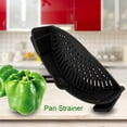 thumbnail image 3 of Colador de silicona negra para fideos y verduras: colador de cocina para escurrir alimentos, 3 of 8