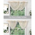 thumbnail image 4 of Marble Beige Sheer Waterfall Valance Curtains for Window, Modern Abstract Ink Painting Luxury Rod Pocket Sheer Topper Swag Curtains for Living Room, Kitchen 38.5"W x 47.2"L, 3 Panels, 4 of 7