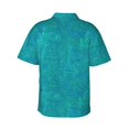 thumbnail image 3 of Balery Blue Green Glitter Print Men's Hawaiian Shirts Short Sleeve Beach Shirt Relaxed Fit Vacation Button Down Shirts-Large, 3 of 9
