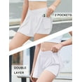 thumbnail image 5 of Oudiya Girls Sport Shorts with Spandex Liner V Crossover 2 in 1 Athletic Running Shorts with Pockets for Kids 5-14Y, 5 of 7